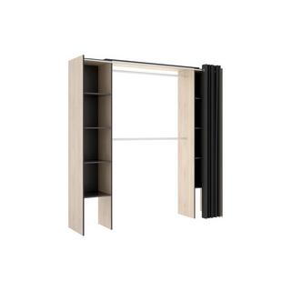 Vente-unique Dressing extensible DORIAN avec rideau L1  Chêne  