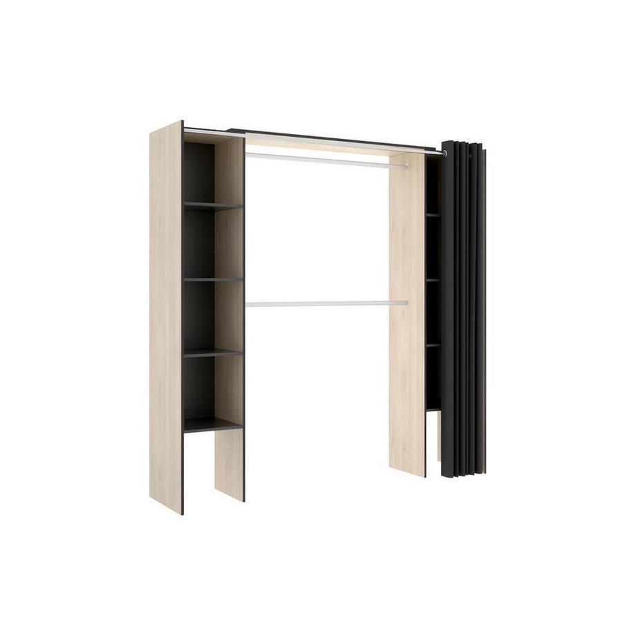 Vente-unique Dressing extensible DORIAN avec rideau L1  Chêne  