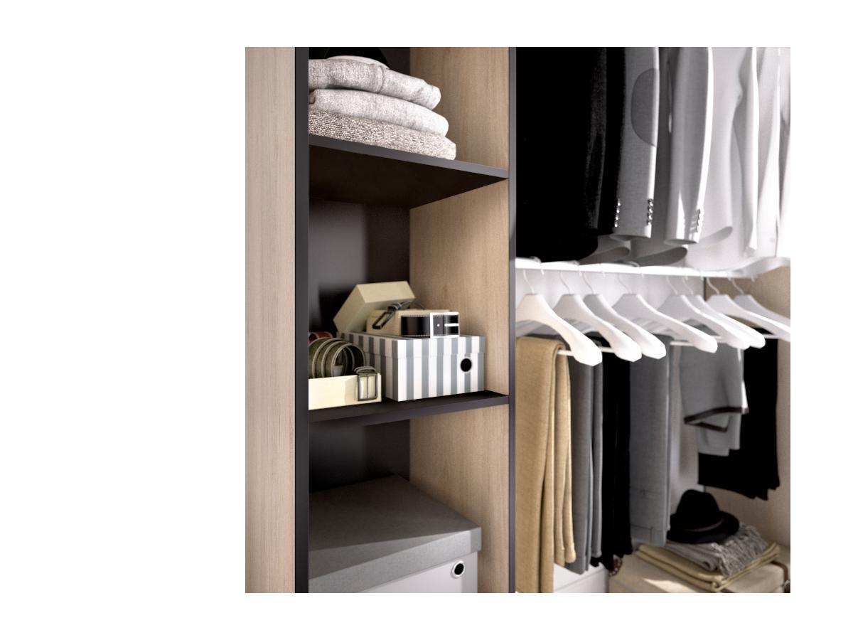 Vente-unique Dressing extensible DORIAN avec rideau L1  Chêne  