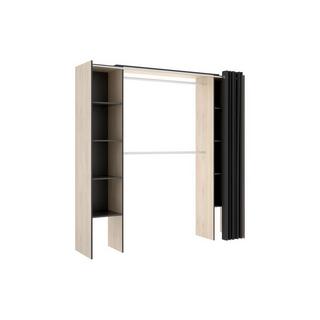 Vente-unique Dressing extensible DORIAN avec rideau L1  Chêne  