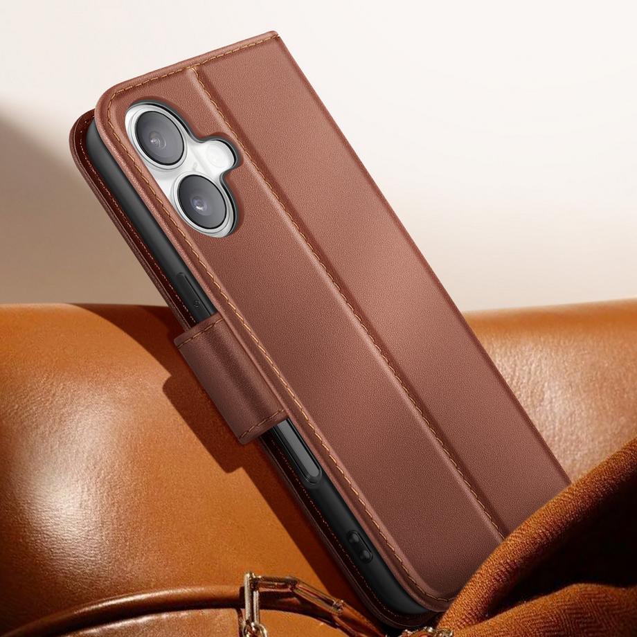 Avizar  Leder Etui iPhone 16 Portemonnaie 