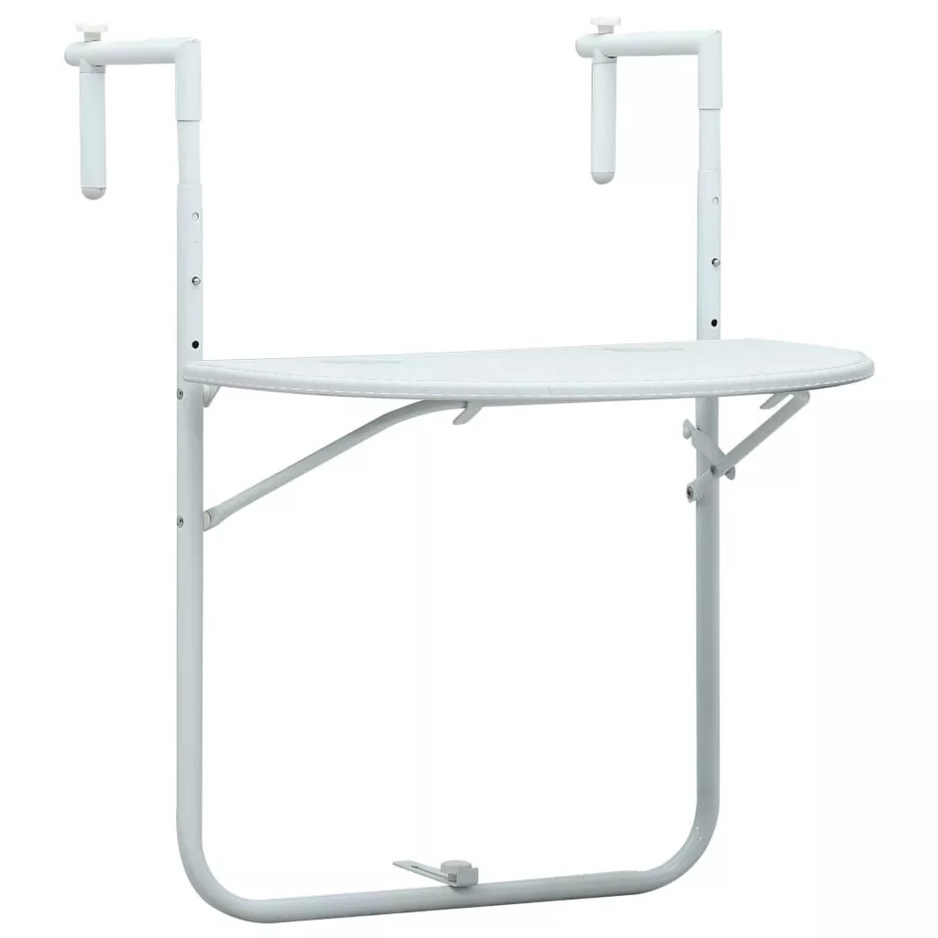VidaXL - tavolo da balcone, One Size, Blanco