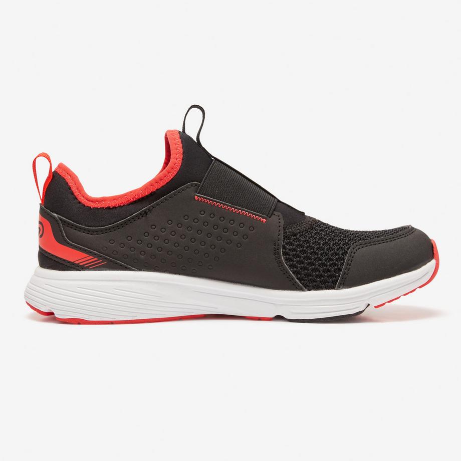 DECATHLON Chaussures enfant d'athlétisme run support easy noires grises  