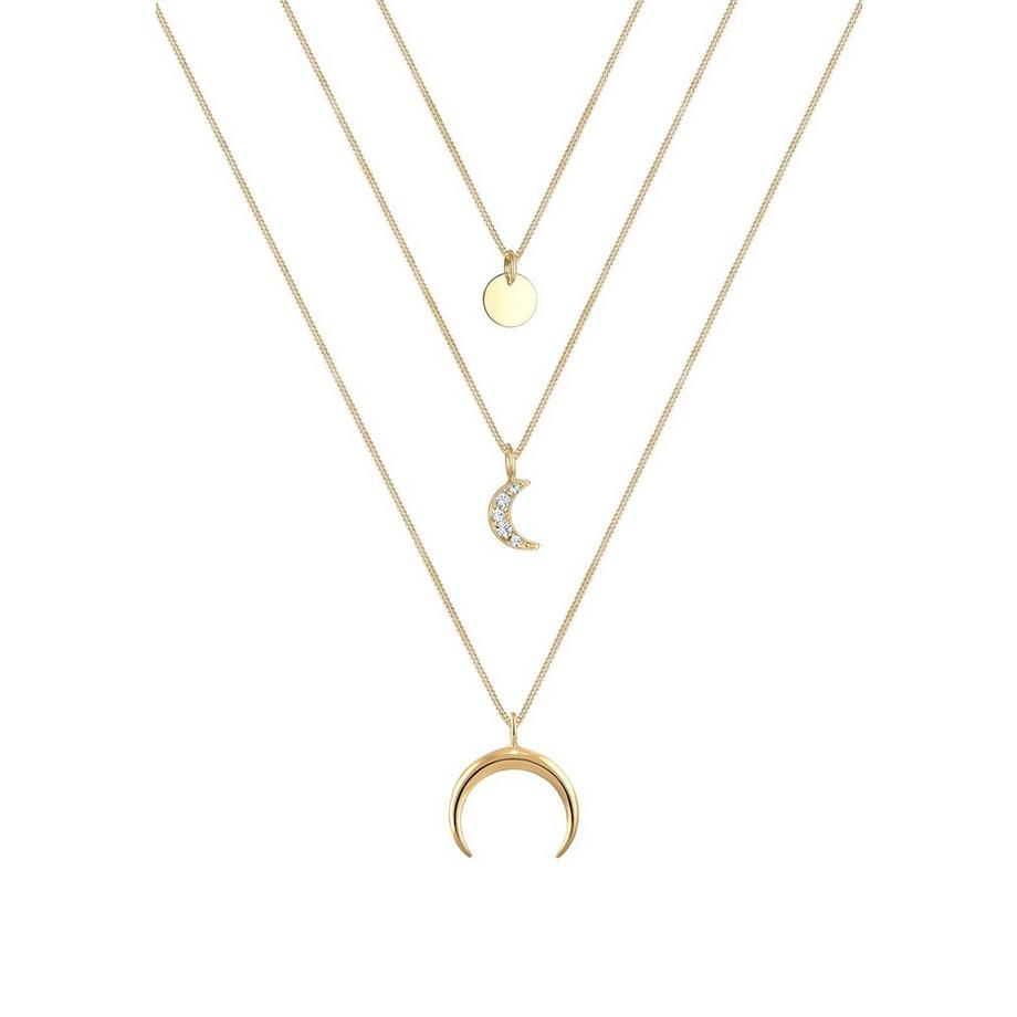 Elli  Halskette Halbmond Layer Kristalle 