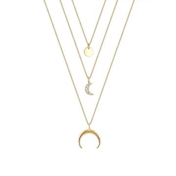 Collier Femme Tendance Demi-Lune Avec Cristaux