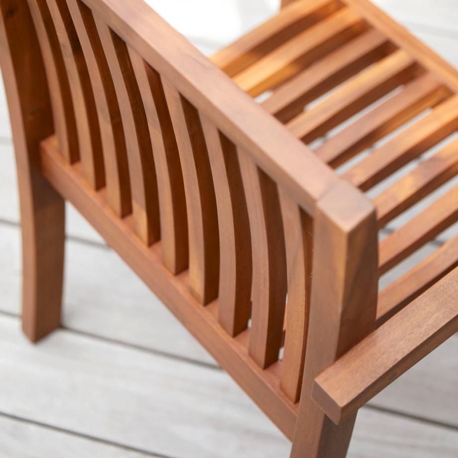 Tikamoon Ensemble de 2 Fauteuils de jardin en acacia massif Pilar  