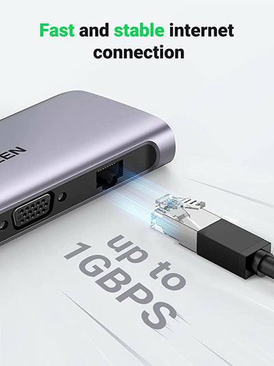 UGREEN  80133 Schnittstellen-Hub USB 3.2 Gen 1 (3.1 Gen 1) Type-C 5000 Mbit/s Grau 