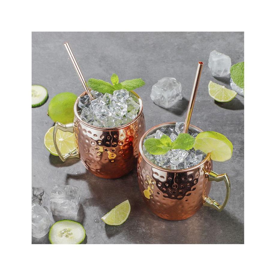 FS-STAR Mule Becher 2er Set inkl. 2 Trinkhalmen  