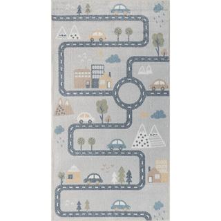 LIVABLISS VROOMVILLE Tapis Enfant Lavable en Machine Circuit Voitures  