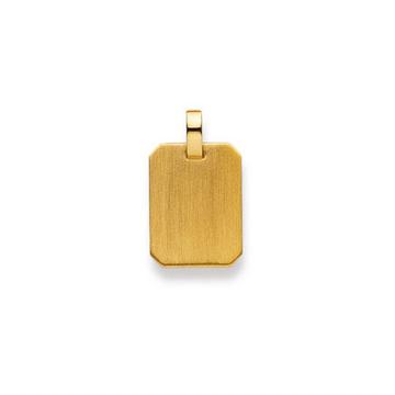 Anhänger Plakette Gelbgold 750, 21x12mm