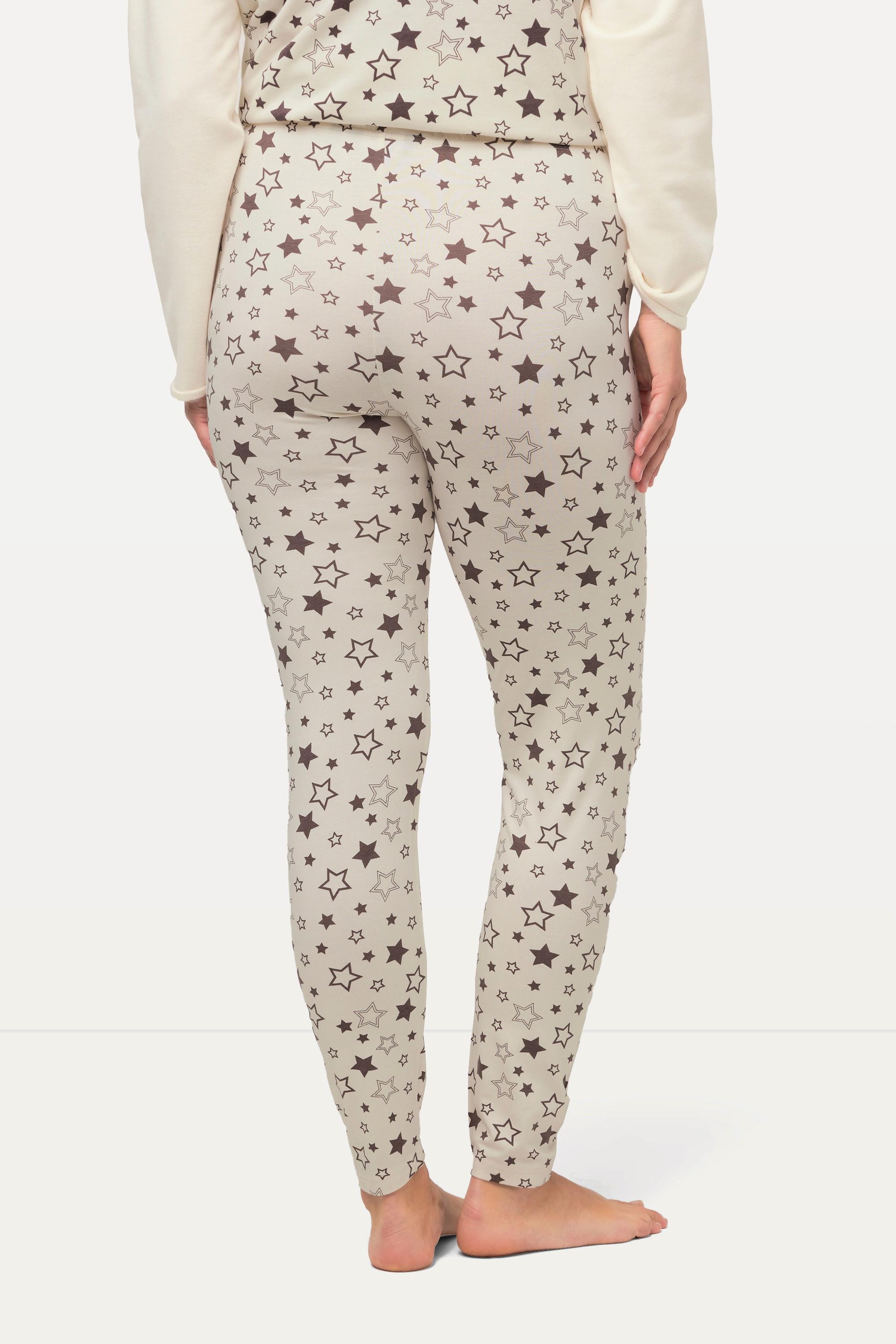 Ulla Popken  Legging d'intérieur, taille élastique, motif étoiles 