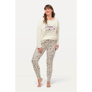 Ulla Popken  Legging d'intérieur, taille élastique, motif étoiles 