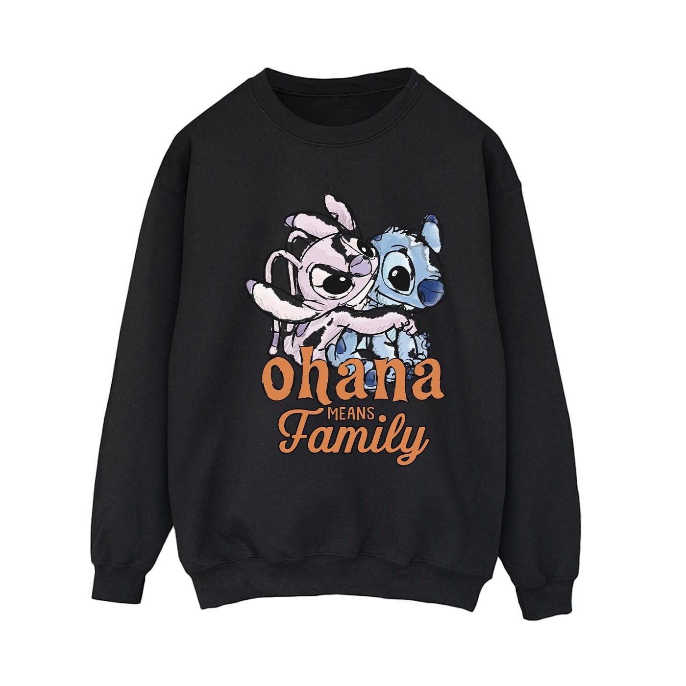 Image of Lilo And Stitch Ohana Angel Hug Sweatshirt Damen Schwarz XL