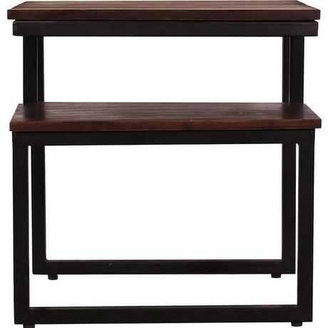 mutoni Table d'appoint Elvana marron 51x51  