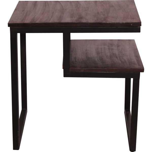 mutoni Table d'appoint Elvana marron 51x51  