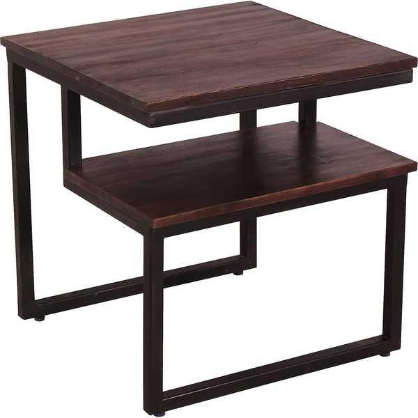 mutoni Table d'appoint Elvana marron 51x51  