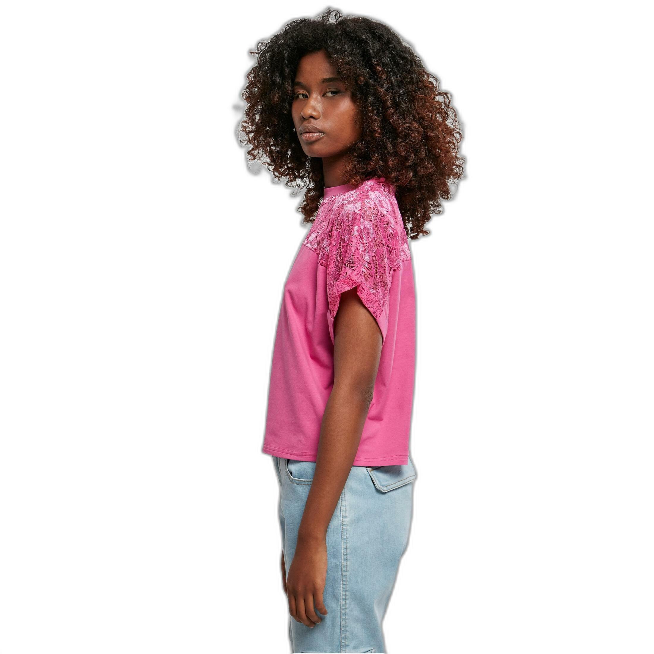 URBAN CLASSICS  t-shirt court en dentelle oversized 