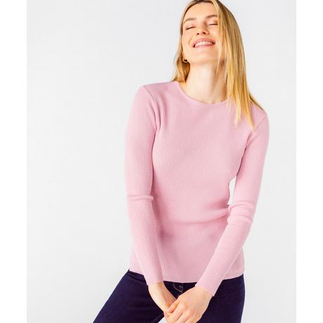 Damart  Rippenpullover mit Rundhalsausschnitt aus 50 % Merinowolle 