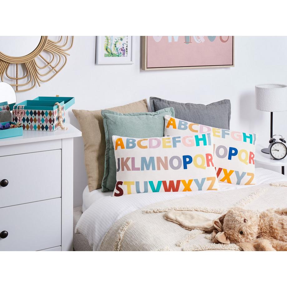 Beliani Lot de 2 coussins décoratifs en Coton Moderne ASARUM  