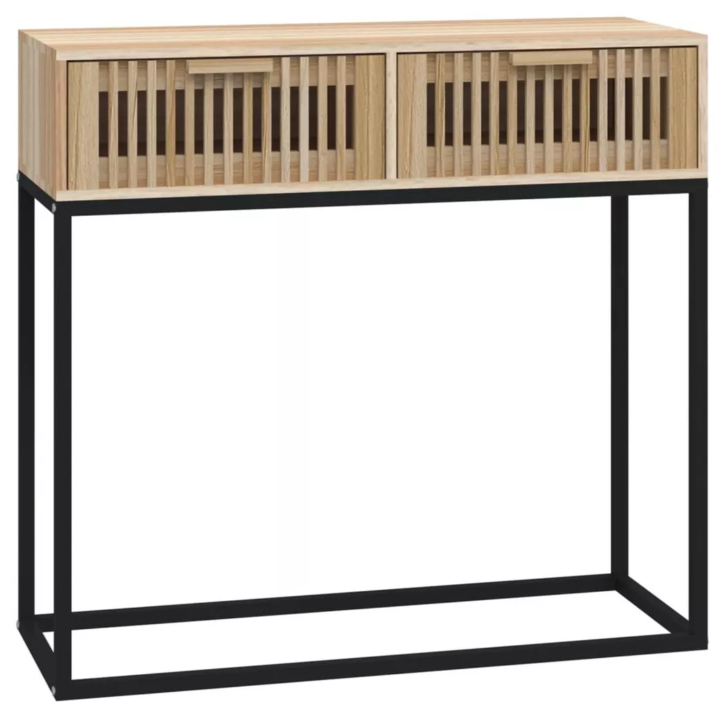 Table console 80x30x75 cm bois d ingénierie et fer