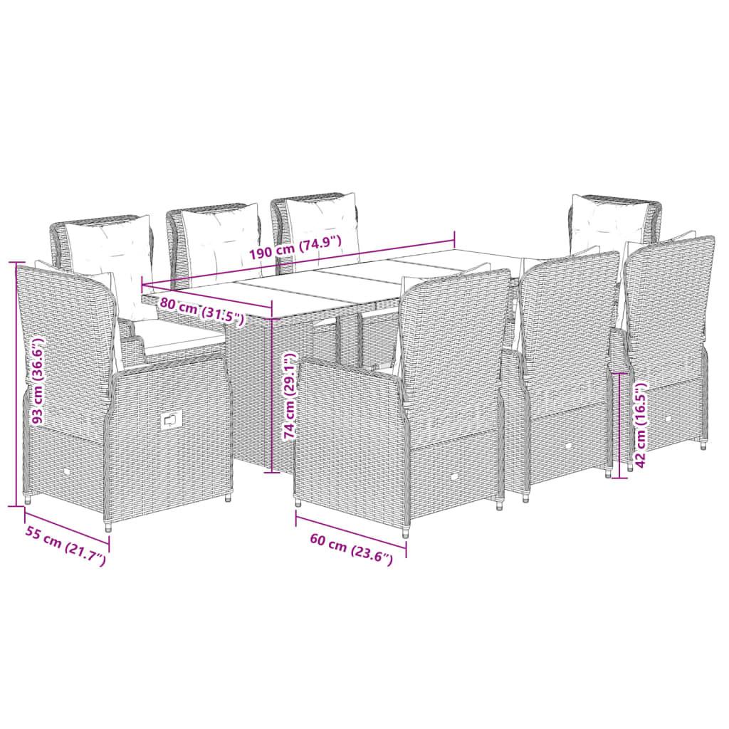 VidaXL set da pranzo da giardino Polirattan  