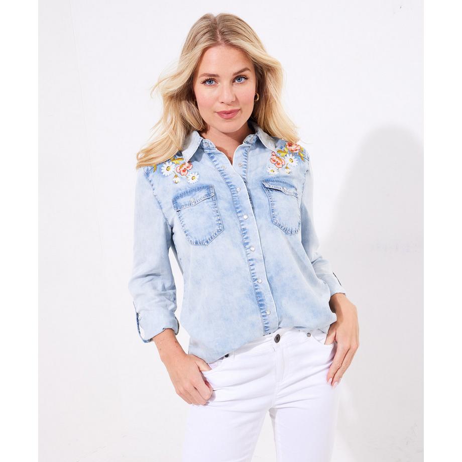 Chemise Denim Brodée Marguerite