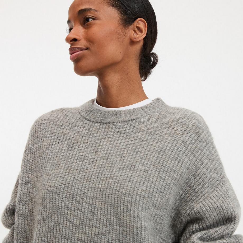 La Redoute Collections Pull col rond en grosse maille mousseuse  