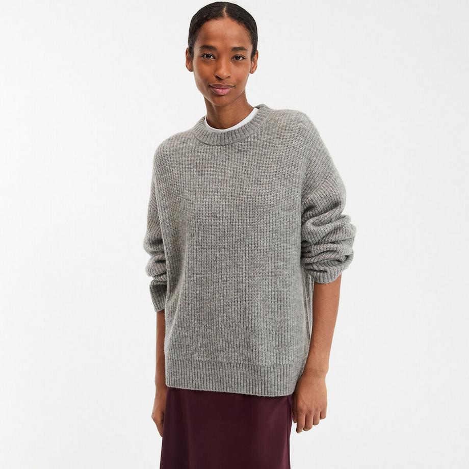 Pull col rond en grosse maille mousseuse