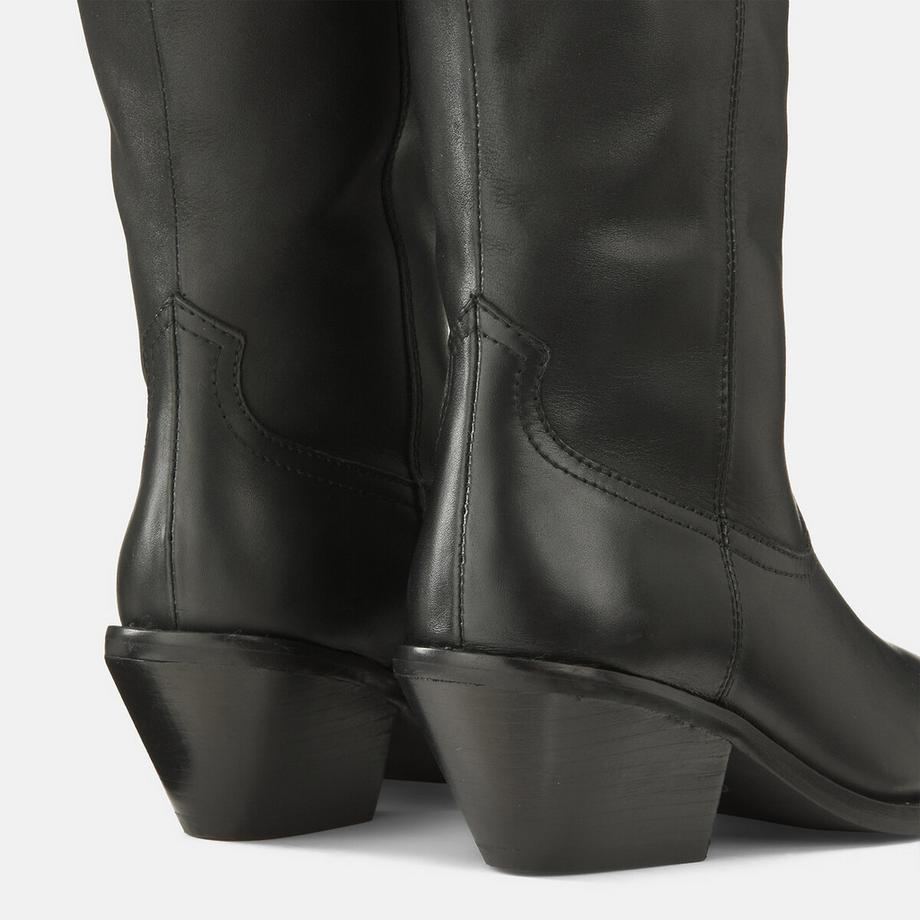 La Redoute Collections Bottes western en cuir à talon moyen  