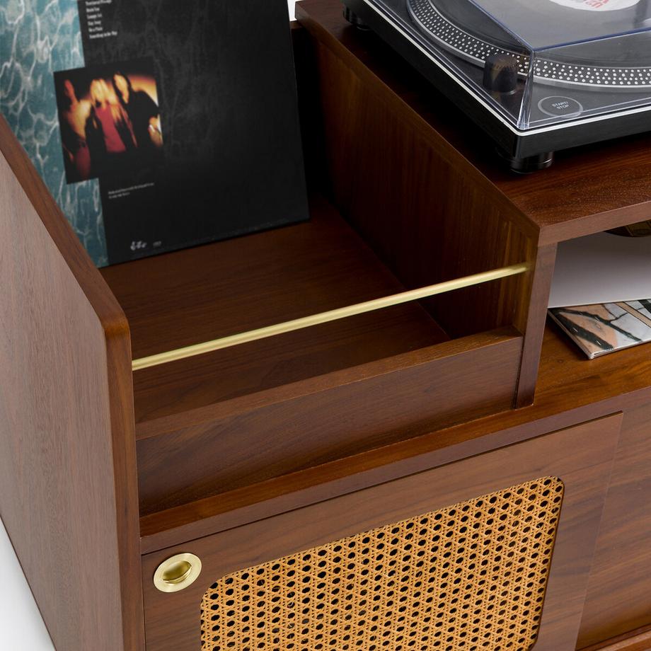 La Redoute Intérieurs Vinyl-Möbel Redpop aus Nussbaumfurnier und Rattan  