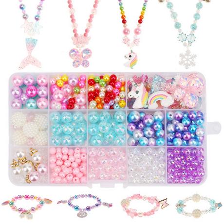 Activity-board  kit de bricolage pour enfants, perles pour la fabrication de bijoux 400pcs+, collier bracelet DIY 