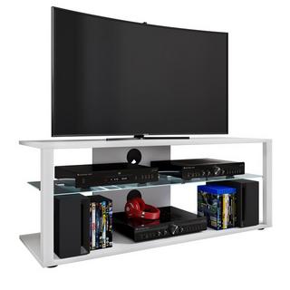 VCM Bois TV Lowboard Armoire TV Rack Console Meubles Table TV Phono Verre Folas XL  