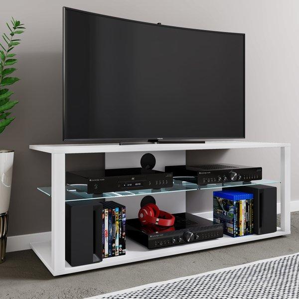 VCM Holz TV Lowboard Fernsehschrank Rack Konsole Möbel Fernsehtisch Fernseh Phono Glas Folas XL  