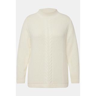 Ulla Popken  Pullover, Strukturstrick, Zopfmuster, Rundhals, Langarm 