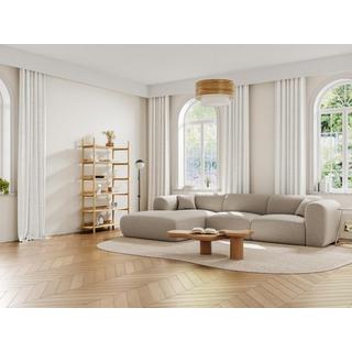 Maison Céphy Großes Ecksofa - Ecke links - melierter Stoff - Beige- POGNI von Maison Céphy  