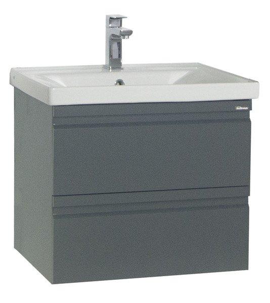 VCM Ensemble de meubles de salle de bains 2-pièces lavabo 60 cm lavabo sans poignée tiroir Silora L  