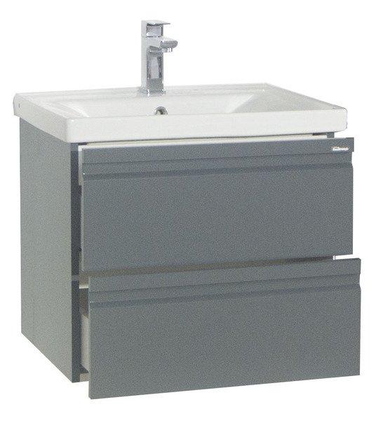 VCM Ensemble de meubles de salle de bains 2-pièces lavabo 60 cm lavabo sans poignée tiroir Silora L  