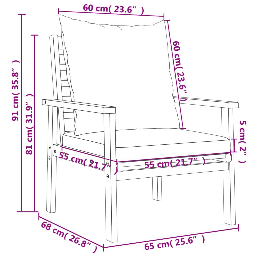 VidaXL set di mobili da giardino Legno di acacia  