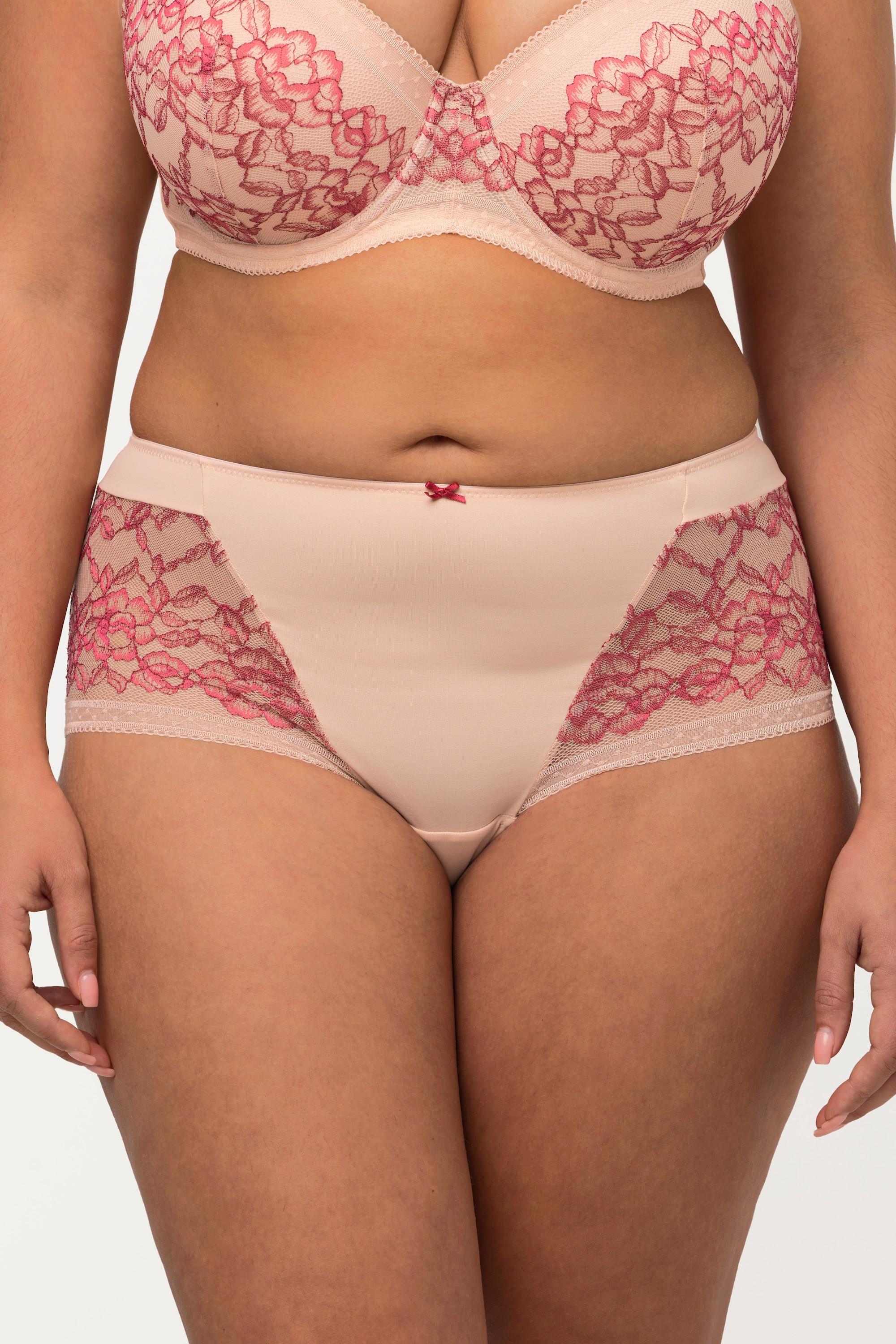 Ulla Popken  Culotte hipster, microfibre et dentelle bicolore 