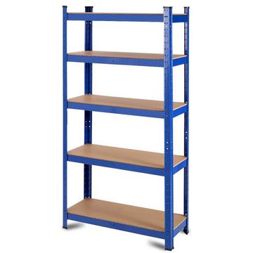 5 Ebenen Lagerregal mit Metallrahmen Metallregal bis 650kg Belastbar 75 x 30 x 150 cm Blau