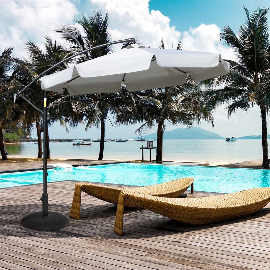 Northio Pied De Parasol Pied De Parasol Pied De Parasol 25Kg Acier + Ciment Noir ∅49 X 37 Cm  