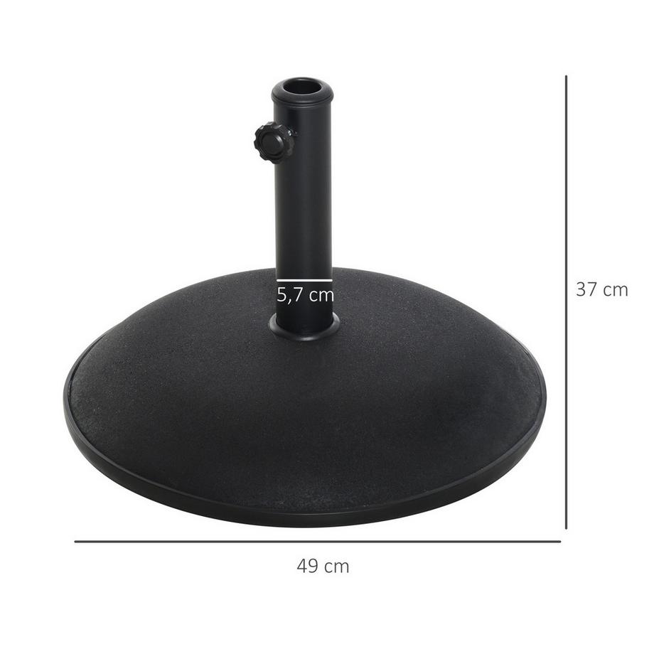 Northio Pied De Parasol Pied De Parasol Pied De Parasol 25Kg Acier + Ciment Noir ∅49 X 37 Cm  