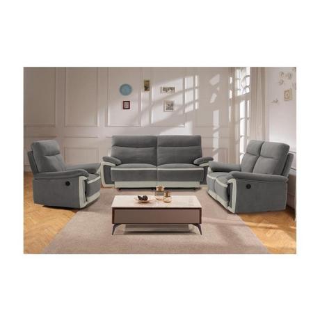 Vente-unique Couchgarnitur mit elektrischer Relaxfunktion 3+2+1 Samt METTI  