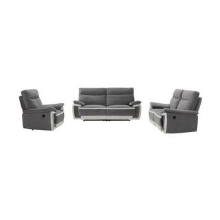 Vente-unique Couchgarnitur mit elektrischer Relaxfunktion 3+2+1 Samt METTI  