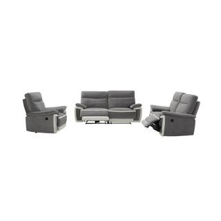 Vente-unique Couchgarnitur mit elektrischer Relaxfunktion 3+2+1 Samt METTI  