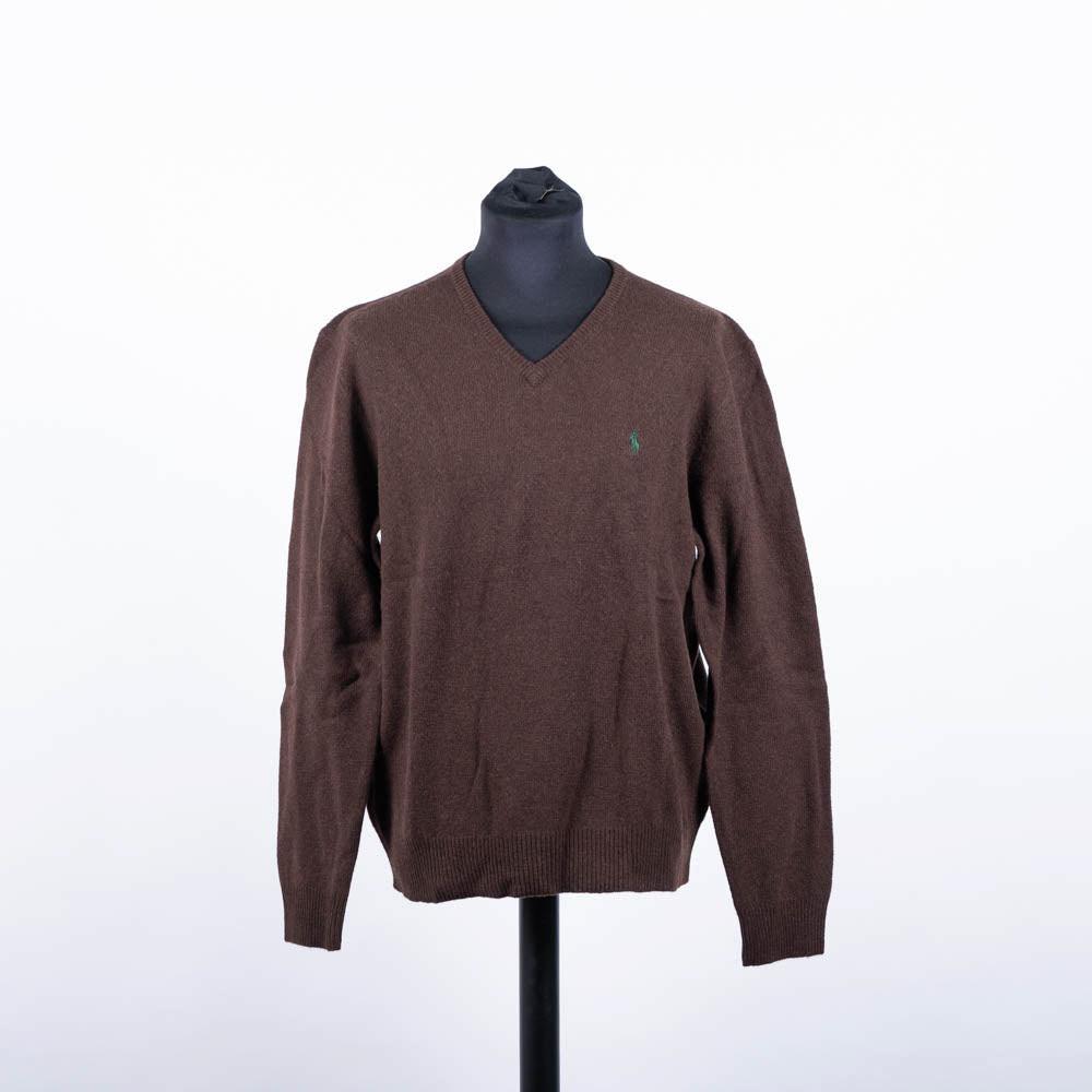Image of Slim-fit Pullover Mit V-ausschnitt Unisex Braun XL