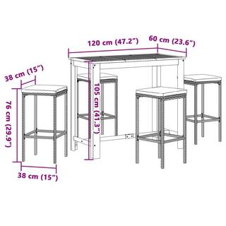 VidaXL set da bar per giardino Polirattan  