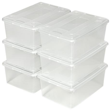 Tectake 24 boîtes de rangement plastique  