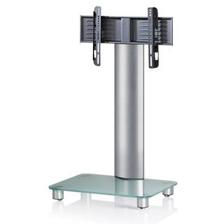 VCM TV Standfuß | Alu Fernseh Ständer | rollbar | ESG-Sicherheitsglas | Maße ca. H. 100 x B. 60 x T. 44 cm - Bilano  