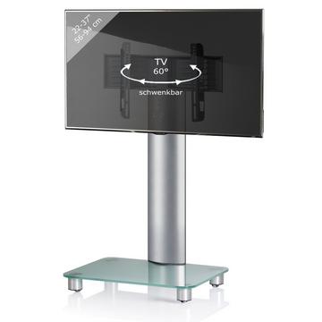 Universal TV VESA Standfuß Ständer Fernseh Rack Alu Glas rollbar Rollen Bilano